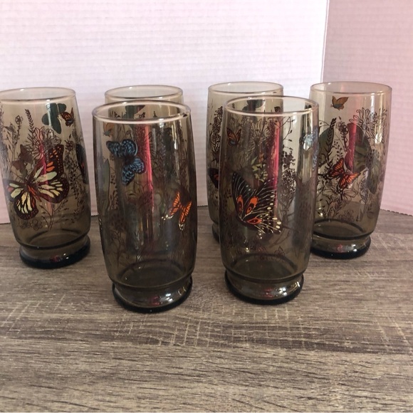 MCM Libbey Butterfly Glasses - Picture 4 of 9